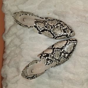 COMFORT SNAKESKIN cut out booties.